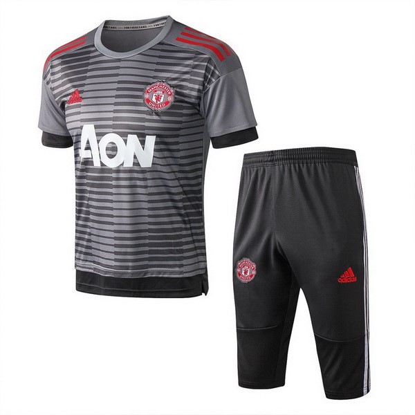 Camiseta Entrenamiento Manchester United Conjunto Completo 2018/19 Gris